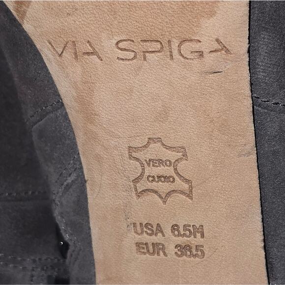 Via Spiga PArca GREY SUEDE KNEE HIGH HEELED BOOTS SIZE 6.5 - Picture 12 of 13